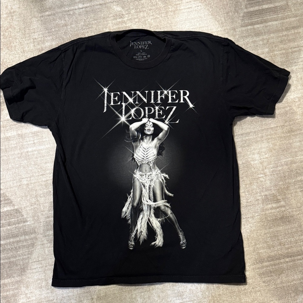 Jennifer Lopez Black Graphic Tee - Short Sleeve